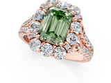 Rose gold Fancy Green Emerald  Halo Split Shank Diamond Engagement Ring with Pave Band and Four-Prong Setting_55