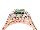 Rose gold Fancy Green Emerald  Halo Split Shank Diamond Engagement Ring with Pave Band and Four-Prong Setting_58