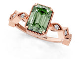 Rose gold Fancy Green Emerald  Milgrain Marquise Diamond Twist Band Ring_63