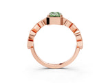 Rose gold Fancy Green Emerald  Milgrain Marquise Diamond Twist Band Ring_65