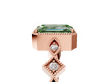Rose gold Fancy Green Emerald  Milgrain Marquise Diamond Twist Band Ring_67