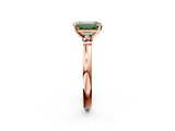 Rose gold Fancy Green Emerald  Solitaire Beaded Band with Four-Prong Setting_46