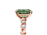 Rose gold Fancy Green Emerald  Solitaire Bezel Accent Diamond Engagement Ring with Beaded Band and Four-Prong Setting_59
