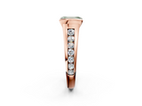 Rose gold Fancy Green Emerald  Solitaire Bezel-Set Diamond Ring with Channel-Set Band_39