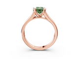 Rose gold Fancy Green Emerald  Solitaire Bezel-Set Diamond Ring with Channel-Set Band_40