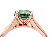 Rose gold Fancy Green Emerald  Solitaire Bezel-Set Diamond Ring with Channel-Set Band_41