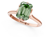 Rose gold Fancy Green Emerald  Solitaire Cathedral Diamond Ring with Six-Prong Setting_17