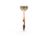 Rose gold Fancy Green Emerald  Solitaire Cathedral Diamond Ring with Six-Prong Setting_18