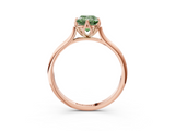 Rose gold Fancy Green Emerald  Solitaire Cathedral Diamond Ring with Six-Prong Setting_19
