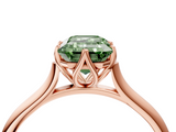 Rose gold Fancy Green Emerald  Solitaire Cathedral Diamond Ring with Six-Prong Setting_20