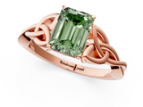 Rose gold Fancy Green Emerald  Solitaire Celtic Knot Engagement Ring with Four-Prong Setting_60
