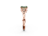 Rose gold Fancy Green Emerald  Solitaire Celtic Knot Engagement Ring with Four-Prong Setting_61