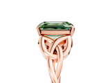 Rose gold Fancy Green Emerald  Solitaire Celtic Knot Engagement Ring with Four-Prong Setting_64