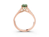 Rose gold Fancy Green Emerald  Solitaire Channel-Set Diamond Engagement Ring with Four-Prong Setting_35