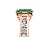 Rose gold Fancy Green Emerald  Solitaire Channel-Set Diamond Engagement Ring with Four-Prong Setting_37