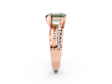 Rose gold Fancy Green Emerald  Solitaire Channel-Set Split Shank Ring with Tension Prong Setting_5
