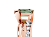 Rose gold Fancy Green Emerald  Solitaire Channel-Set Split Shank Ring with Tension Prong Setting_8
