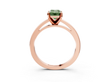 Rose gold Fancy Green Emerald  Solitaire Diamond Engagement Ring with Four-Prong Setting on a Classic Band_6