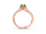 Rose gold Fancy Green Emerald  Solitaire Diamond Engagement Ring with Pave Band and Six-Prong Setting_23