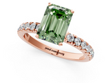 Rose gold Fancy Green Emerald  Solitaire Diamond Pavé Band with Four-Prong Setting_29