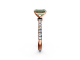 Rose gold Fancy Green Emerald  Solitaire Diamond Pavé Band with Four-Prong Setting_30