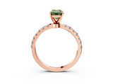 Rose gold Fancy Green Emerald  Solitaire Diamond Pavé Band with Four-Prong Setting_31