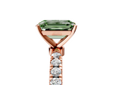 Rose gold Fancy Green Emerald  Solitaire Diamond Pavé Band with Four-Prong Setting_33