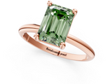 Rose gold Fancy Green Emerald  Solitaire Diamond Ring with 4-Prong Setting on a Classic Band_4