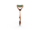 Rose gold Fancy Green Emerald  Solitaire Diamond Ring with 4-Prong Setting on a Classic Band_5