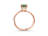 Rose gold Fancy Green Emerald  Solitaire Diamond Ring with 4-Prong Setting on a Classic Band_6