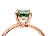 Rose gold Fancy Green Emerald  Solitaire Diamond Ring with 4-Prong Setting on a Classic Band_7
