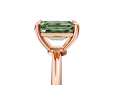Rose gold Fancy Green Emerald  Solitaire Diamond Ring with 4-Prong Setting on a Classic Band_8