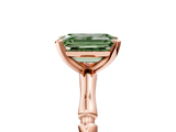 Rose gold Fancy Green Emerald  Solitaire Diamond Ring with Bamboo Band and Four-Prong Setting_59