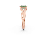 Rose gold Fancy Green Emerald  Solitaire Diamond Ring with Cathedral Band and Four-Prong Setting_68