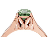 Rose gold Fancy Green Emerald  Solitaire Diamond Ring with Cathedral Band and Four-Prong Setting_70