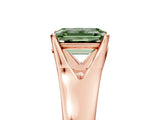 Rose gold Fancy Green Emerald  Solitaire Diamond Ring with Cathedral Band and Four-Prong Setting_71