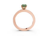 Rose gold Fancy Green Emerald  Solitaire Diamond Ring with Channel-Set Baguette Band and Four-Prong Setting_83