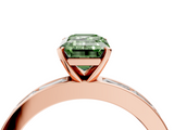 Rose gold Fancy Green Emerald  Solitaire Diamond Ring with Channel-Set Baguette Band and Four-Prong Setting_84