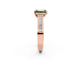 Rose gold Fancy Green Emerald  Solitaire Diamond Ring with Channel-Set Band and Four-Prong Setting_5