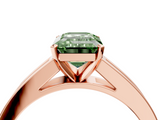 Rose gold Fancy Green Emerald  Solitaire Diamond Ring with Channel-Set Band and Four-Prong Setting_7