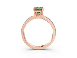 Rose gold Fancy Green Emerald  Solitaire Diamond Ring with Channel Set Band and Six-Prong Setting_51