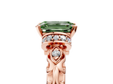 Rose gold Fancy Green Emerald  Solitaire Diamond Ring with Filigree Band and Four-Prong Setting_52