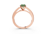 Rose gold Fancy Green Emerald  Solitaire Diamond Ring with Four-Prong Setting and Classic Band_6