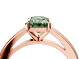 Rose gold Fancy Green Emerald  Solitaire Diamond Ring with Four-Prong Setting and Classic Band_7