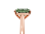 Rose gold Fancy Green Emerald  Solitaire Diamond Ring with Four-Prong Setting and Classic Band_8