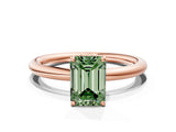 Rose gold Fancy Green Emerald  Solitaire Diamond Ring with Four-Prong Setting on a Plain Band_20