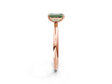Rose gold Fancy Green Emerald  Solitaire Diamond Ring with Four-Prong Setting on a Plain Band_22