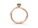 Rose gold Fancy Green Emerald  Solitaire Diamond Ring with Four-Prong Setting on a Plain Band_23