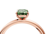 Rose gold Fancy Green Emerald  Solitaire Diamond Ring with Four-Prong Setting on a Plain Band_24