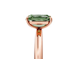 Rose gold Fancy Green Emerald  Solitaire Diamond Ring with Four-Prong Setting on a Plain Band_25